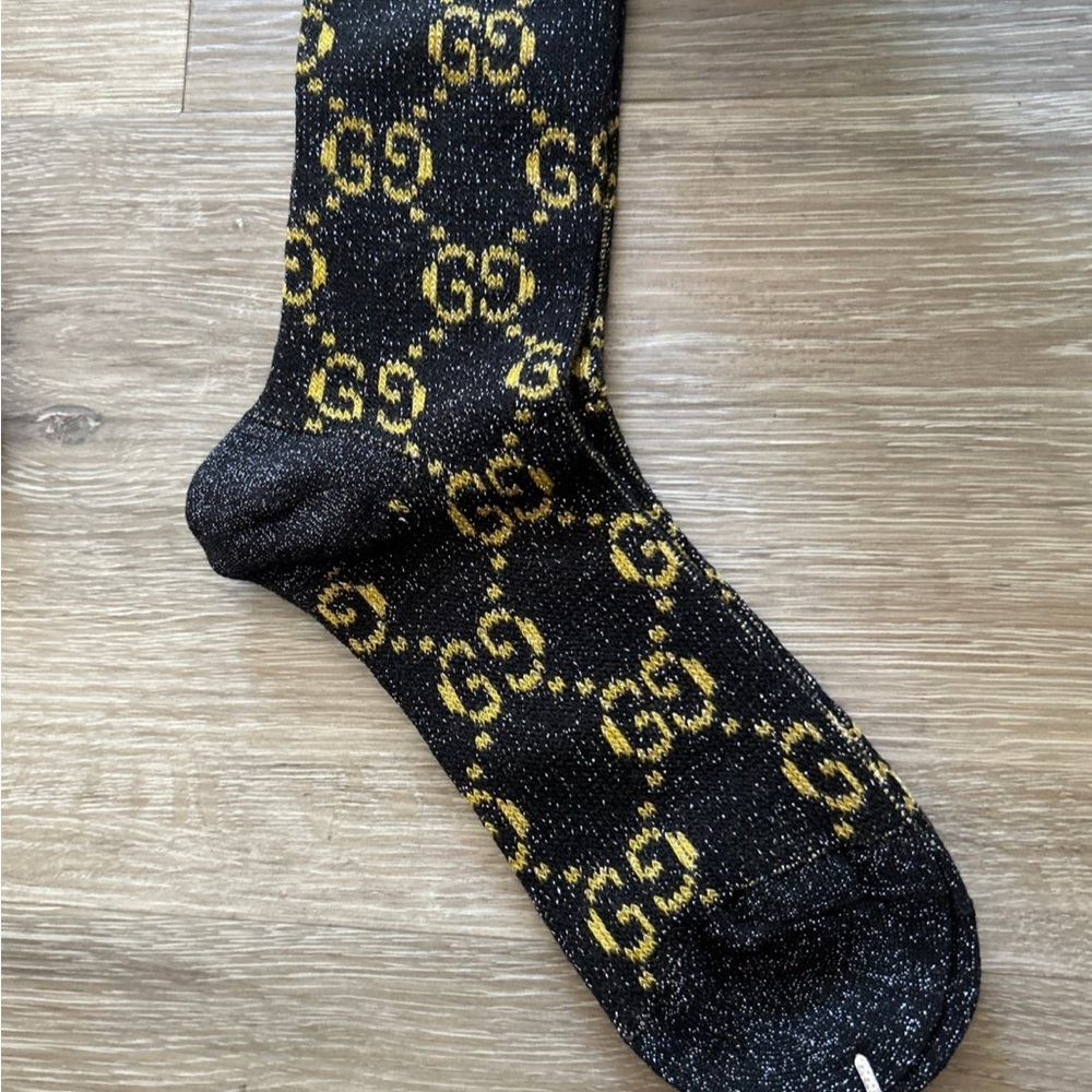 Women’s Fashion Metallic Logo Printed Women’s Socks